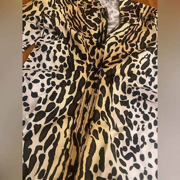 ST John Margay Cat Print Silk Shirtdress Size 10 NWOT Leopard Print - Picture 7 of 7